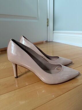 BCBGeneration Nude Patent Pointed Toe Pumps